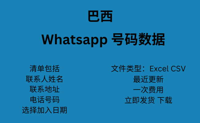 巴西 WhatsApp 号码数据