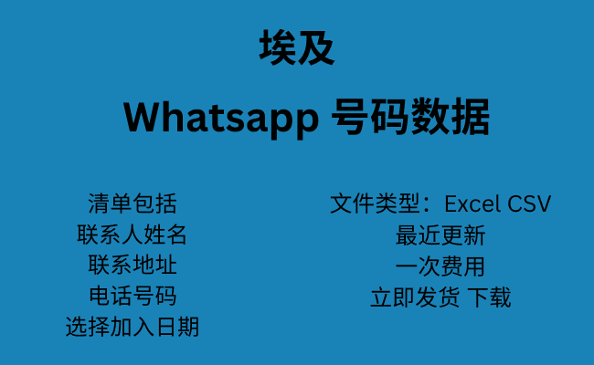 埃及 WhatsApp 号码数据