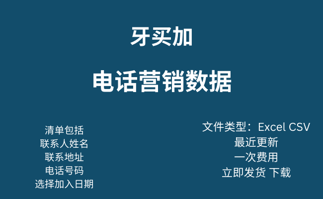 牙买加电话营销数据