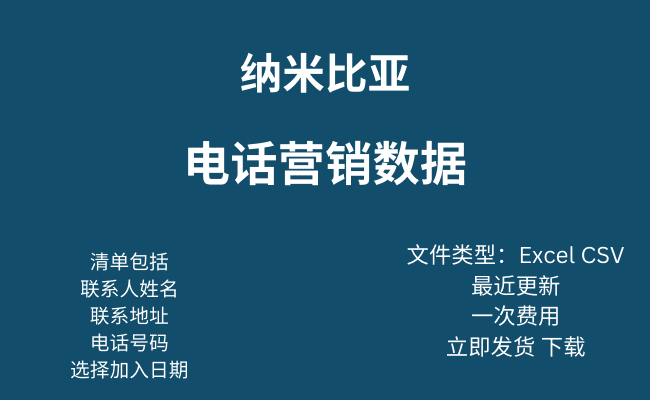 纳米比亚电话营销数据