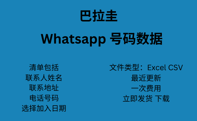 巴拉圭 WhatsApp 号码数据