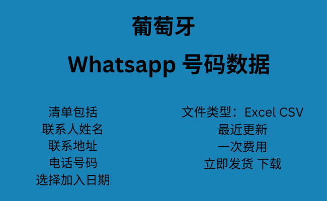 葡萄牙 WhatsApp 号码数据